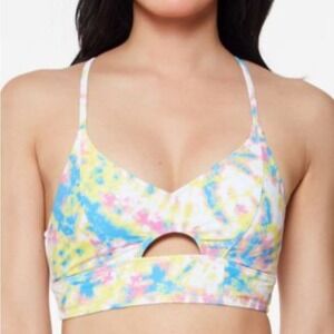 Jessica Simpson Tie-Dyed Cropped Keyhole Cami Bikini‎ Top size L NWT